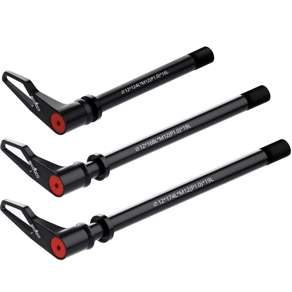 BIKOOCO Bike Axle Hub Adapter - Bike Hub Thru Axle Adapter for 1.0mm Bike Hub Quick Release Thru-Axle for Booster Forks W/Handle - 12mm X 168mm 6