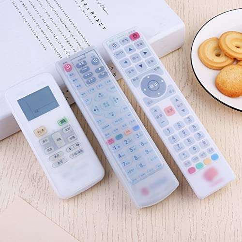 Bletilla 3 Pcs Silicone Remote Cover |Remote Case for Television and Air Conditioner| Remote Control Protective Cover |Transparent Silicone | Anti Dust Remote Cover for Tv and Ac(Transparent)