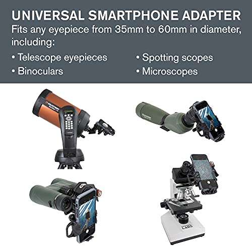 Celestron – NexYZ – 3–Axis Universal Smartphone Adapter for Telescope – Digiscoping Smartphone Adapter – Capture Images and Video Through Your Telescope or Spotting Scope 2
