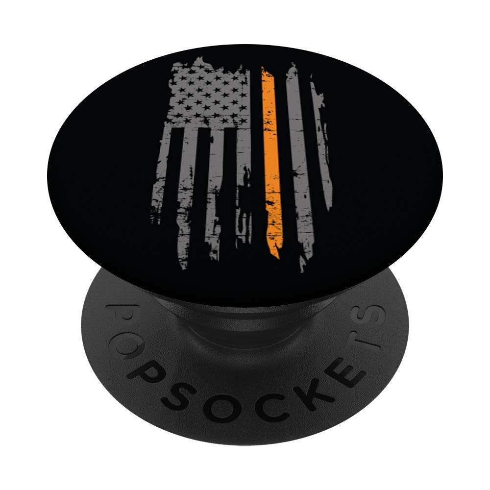 Thin Orange Line Rustic USA Flag Search and Rescue Volunteer PopSockets PopGrip: Swappable Grip for Phones & Tablets 1