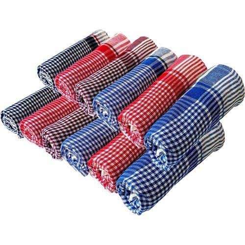 STYLELAB Kitchen Duster Cloth Cotton Cleaning Mop 17 x 17 Inch (Pack of 3) - Multi-Colour Striped 3