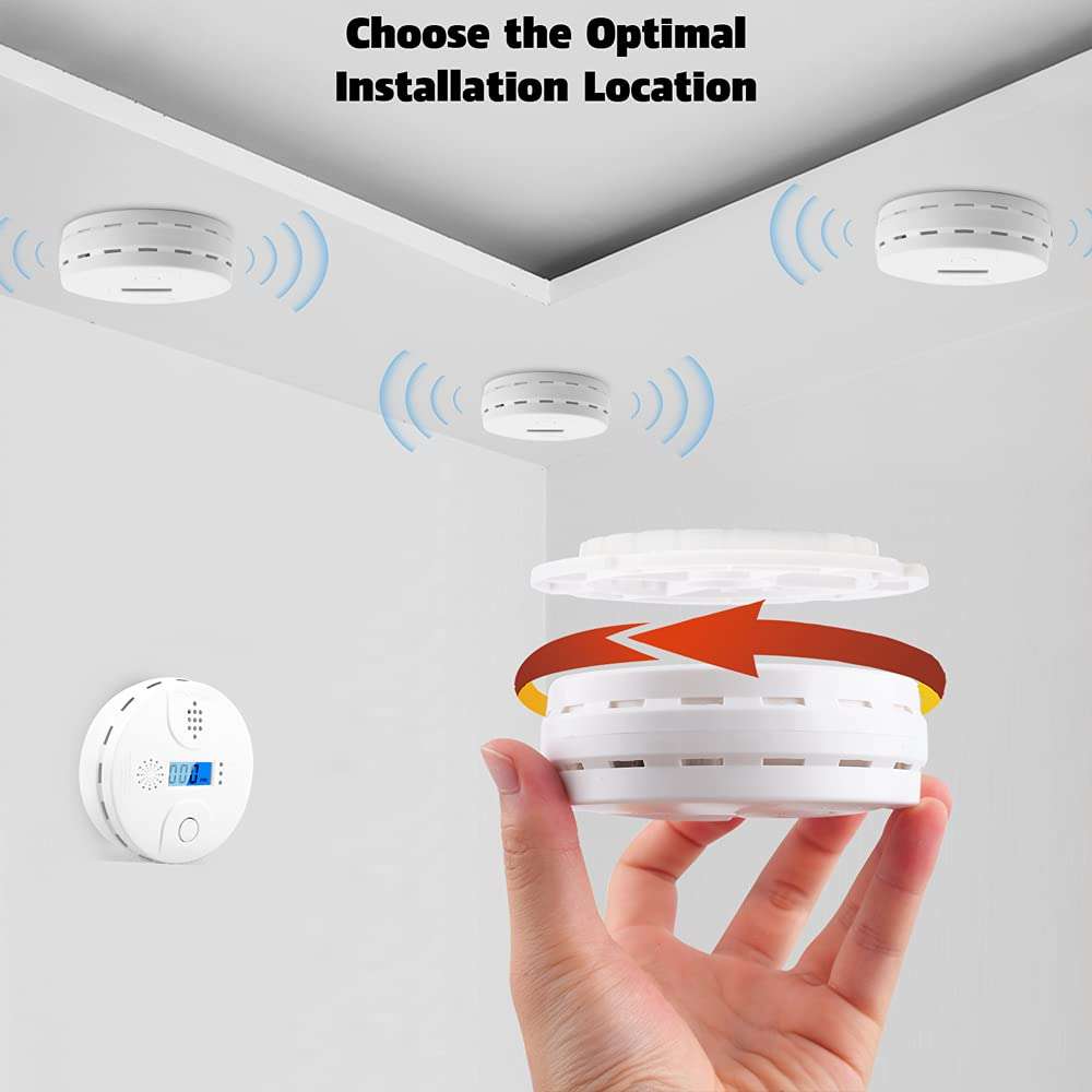 Carbon Monoxide Detector,CO Alarm Detector with Digital Display and Sound Alarm for Home 2pcs 5
