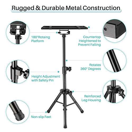 VANKYO Universal Laptop Projector Stand with 15 x 11 Plate Size, Holder Mount Tripod height Adjustable up to 37-Compatible with Leisure 3,Leisure 470,Cinemango 100, Performance V630W 2