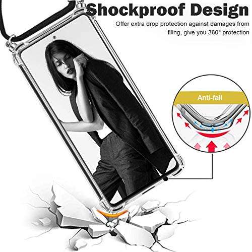 S20 FE 5G Phone Case Lanyard Crossbody Compatible with Samsung Galaxy S20 FE 5G Case Clear Transparent TPU Phone Cases Tether Safety Strap Cell Phone Cover with Cord Nylon Neck Strap 3