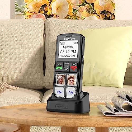 Easyfone T6 4G Picture Button Cell Phone for Seniors and Kids | Easy-to-Use | Clear Sound | Easy Charging Dock | SOS Button | SIM Card Included | Good for Dementia, Alzheimer's and Kids (Black) 5