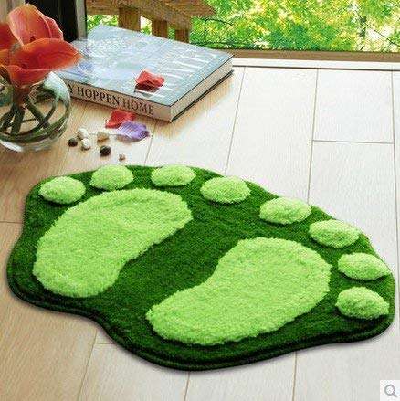 WorldCare® Orange : Lovely Big Foot Shape Soft Bath Anti-Slip Bathroom Rug Toilet Foyer Floor Carpet Household Kitchen Pad 2