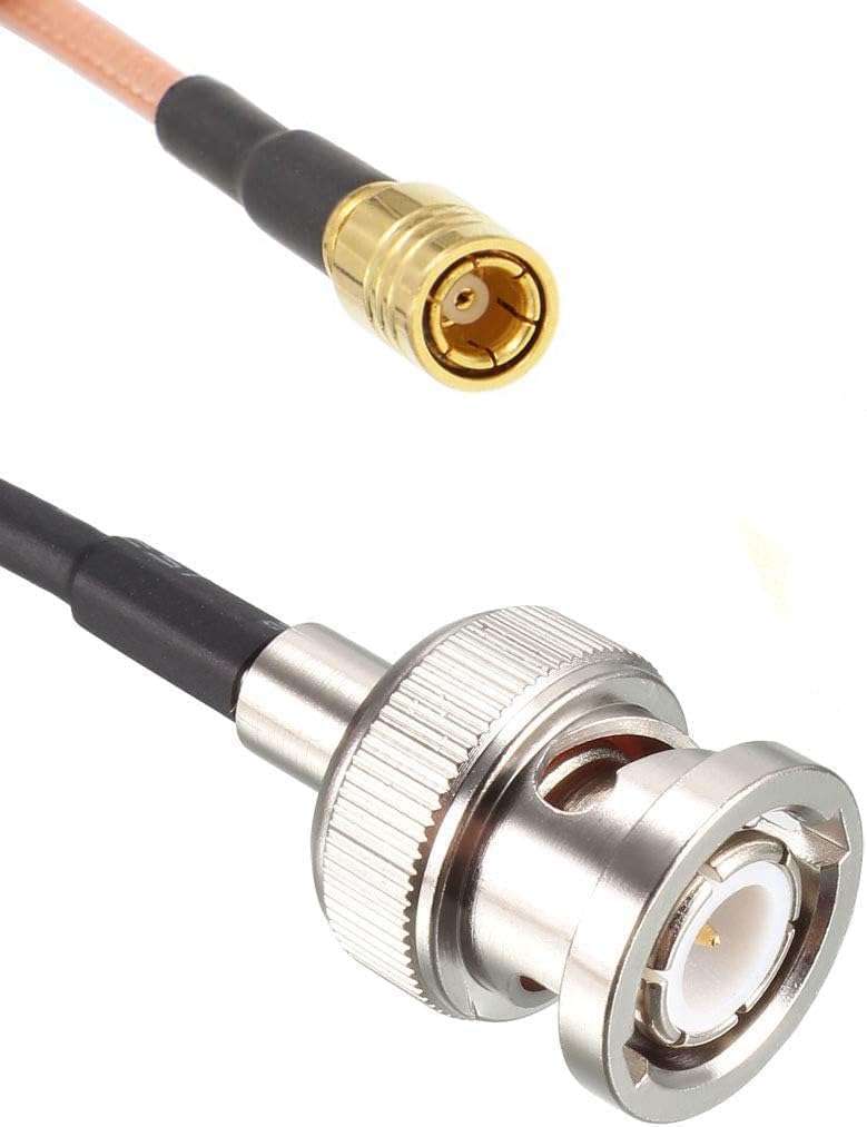DHT Electronics RF coaxial Coax Cable Assembly BNC Male to SMB Female 12'' 2