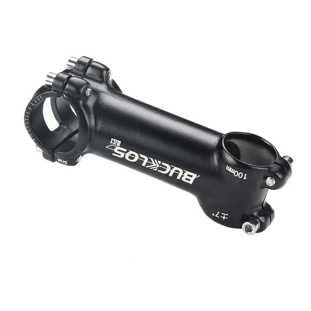 BUCKLOS 31.8 mm MTB Mountain Bike Stem - Road Bike 60 70 80 90 100mm Bicycle Adjustable Handlebar Stems 7 17 22 Degree Suitable for E Bike/BMX/Folding Bike 6