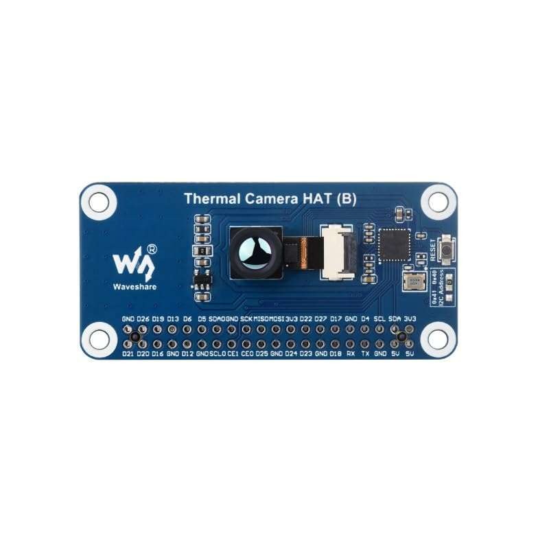 Long-Wave IR Thermal Imaging Camera HAT (B) for Raspberry Pi, Basic Version (45° FOV), Raspberry Pi IR Camera, 80×62 Pixels IR Array, Standard 40PIN GPIO Header (Thermal-45 Camera HAT (B)) 1