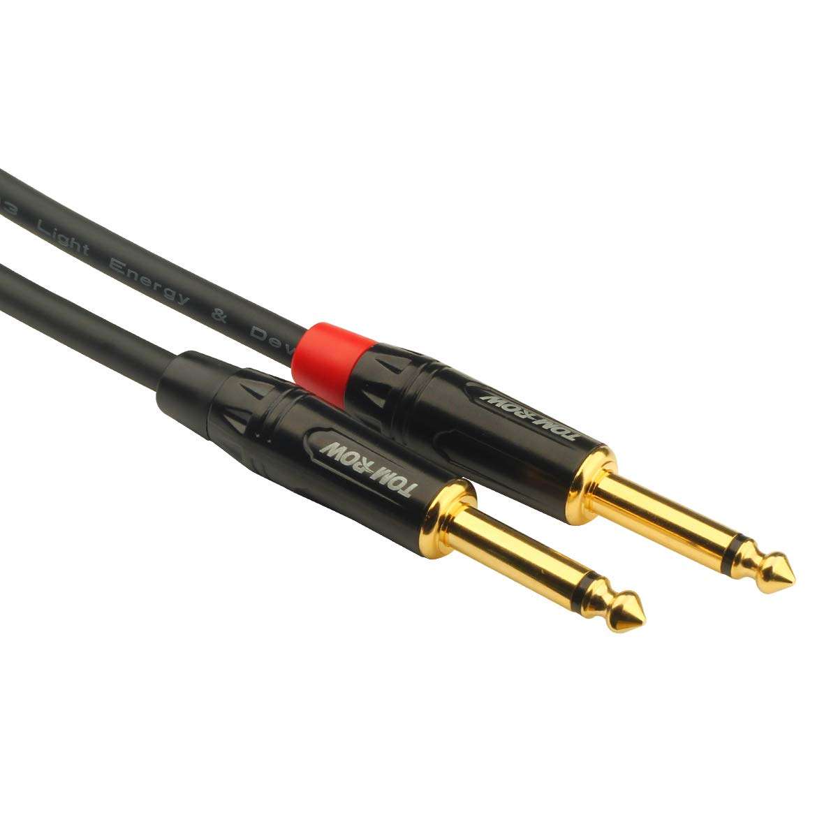 TOMROW 1/8 TRS Jack to Dual 1/4 TS Mono Stereo Y-Splitter Cable 3.5mm Aux to 6.35mm Breakout Path Cords Compatible for iPhone, iPod, Laptop, MP4, Speakers and Home Stereo Systems - 10 feet 3