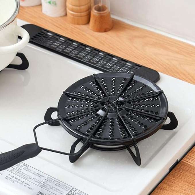 VBM Induction Heat Diffuser BBQ Plate Gas Stove Flame Guard Iron Simmer Ring with Handle for Cooktop Converter Flame Guard Conduction Cast For Coffee Milk Heating 6