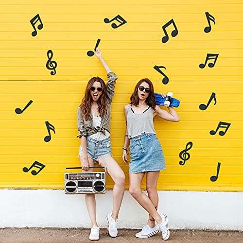 42 Pcs Music Notes Cutouts Musical Party Decorations Music Notes Silhouette for Music Theme Birthday Party Supplies Baby Shower School Bulletin Board Craft Home Wall Decor 4