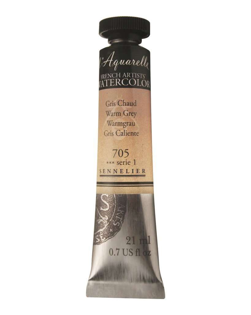 Sennelier lAquarelle French Artists Watercolour 21 ML Black/White/Grey (Warm Grey)