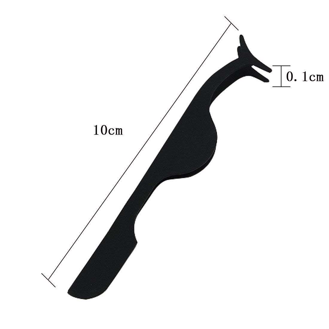 MAPPERZ Stainless Steel False Eyelashes Extension Applicator Tool Fish Tail Clip Remover Auxiliary Clip Tweezers Nipper Makeup Tool For Women And Girl Use Home Saloon - Pack of 1, Black 6