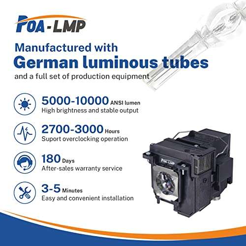POA-LMP LP79 Lamp for ELPLP79 ELPLP80 EPSON PowerLite 570 575W 580 585W BrightLink 575Wi 585Wi 595Wi Pro 1420Wi 1430Wi EB-575Wi/575Wie/575We/580e/580S/585W/585We/585WS/585Wi/595Wi/595Wie/1420W/1430Wi 3