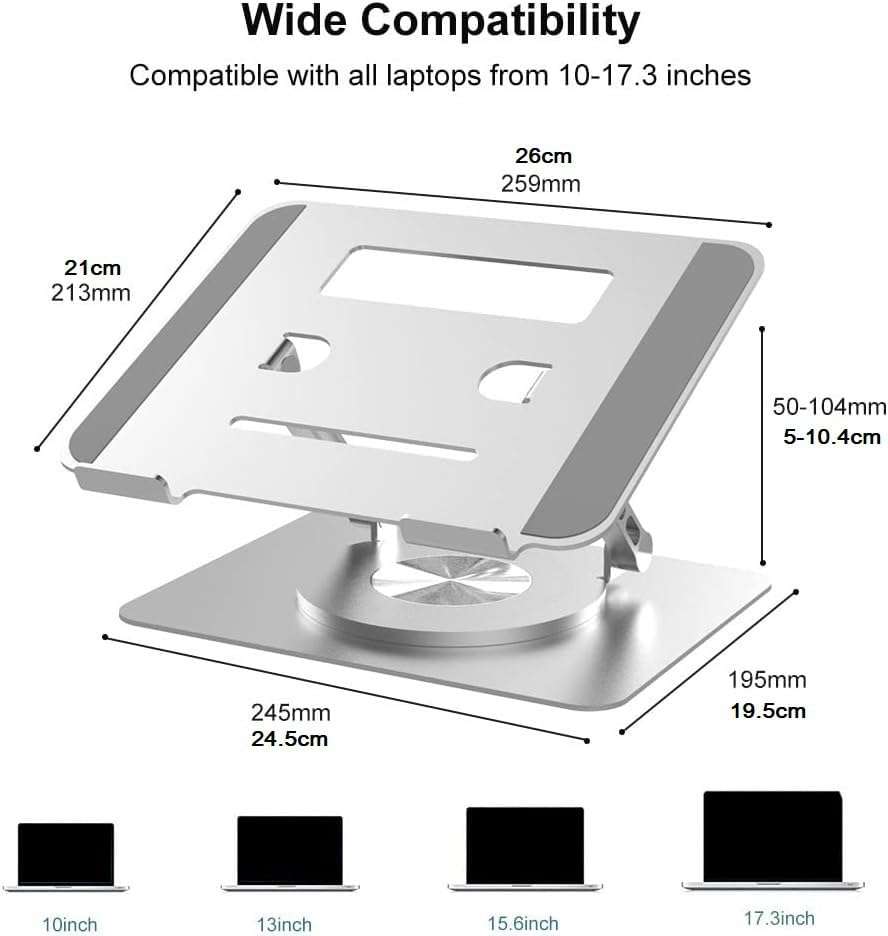 Foliam Laptop Stand for Desk Foldable Cooling Bracket Support Aluminum Alloy Inch Laptop Holder (26 CM - Big) 3