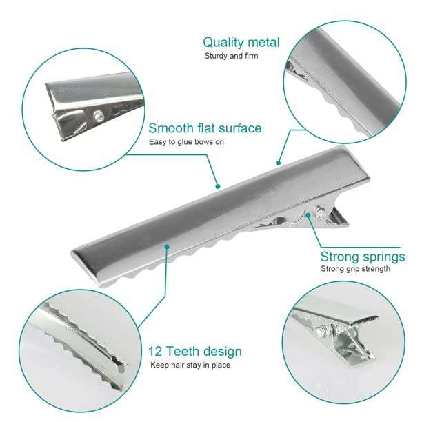 Nyamah Sales 12 PCS Hair Grip Clips Tool Hairdressing Sectioning Cutting Clamps for Salon Make Up Cosmetic Styling (Sliver) 3
