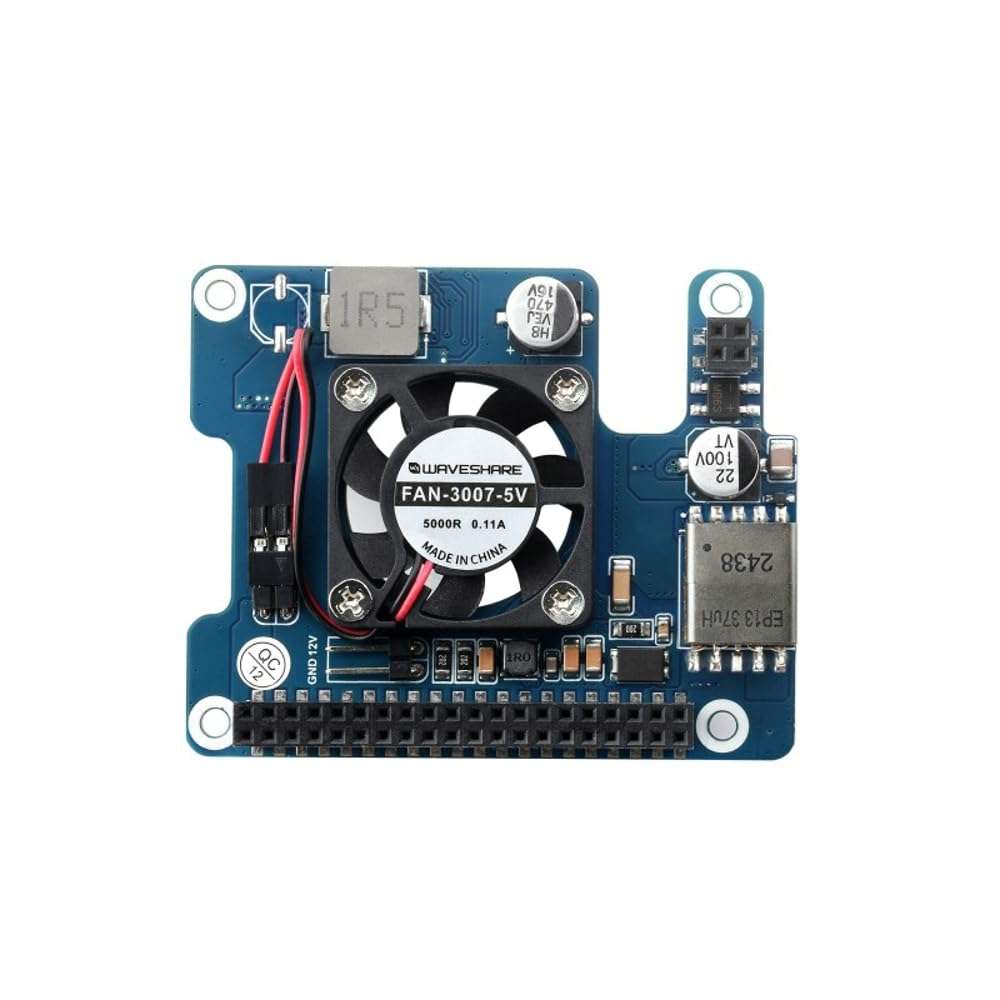 Power Over Ethernet HAT (F) for Raspberry Pi 5/CM 5 High Power Onboard Cooling Fan with Metal Heatsink Supports 802.3af/at Network Standard 3