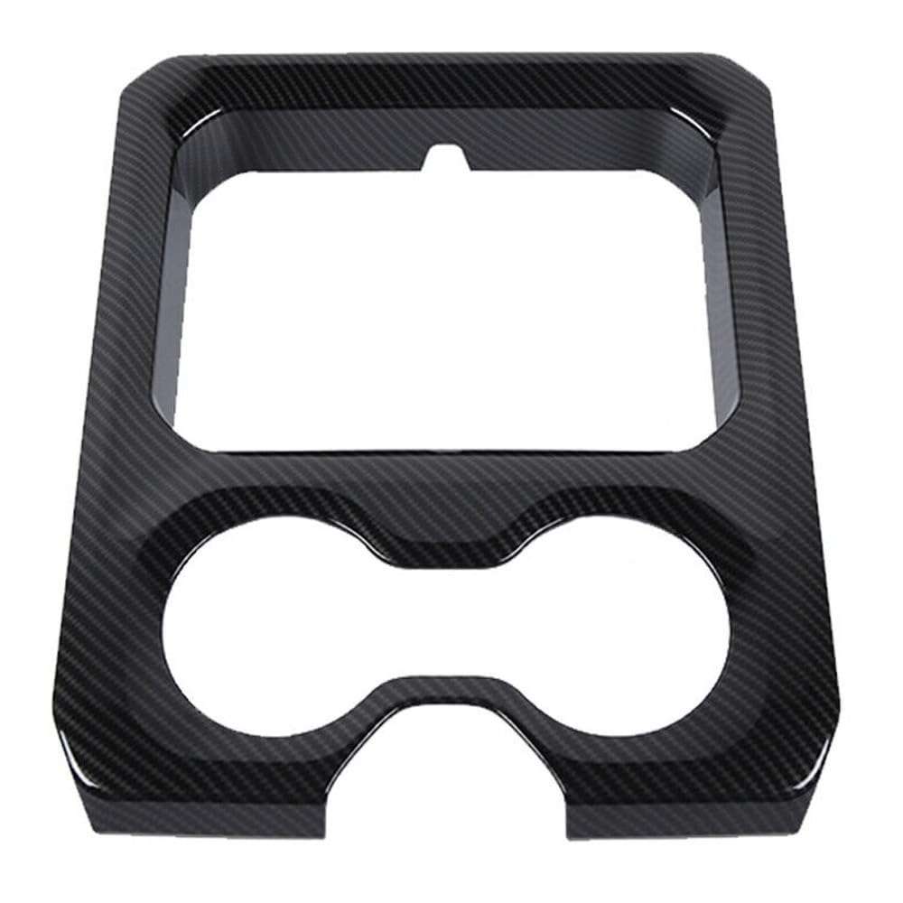Srggscd Central Water Cup Holder Cover Trim Frame + Carbon Fiber ABS -TCZ202104191 Compatible with Ram 1500 Big Horn/Laramie/Laramie Longhorn/Limited/Lone Star/Rebel/Tradesman 2019-2020 1