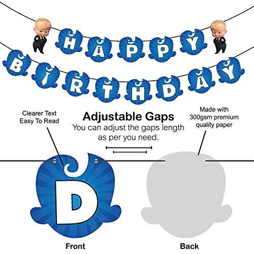 Party Propz Boss Baby Theme Happy Birthday Banner For Kids - Boss Baby Birthday Decorations Items 3