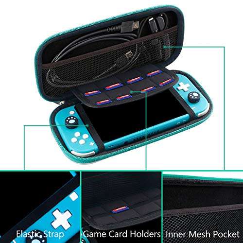 Carrying Case for Nintendo Switch,Travel Carry Cover Hard Shell Storage for Leaf Crossing NS Console and Accessories,Slim Protective Portable Travel Pouch Bag with 10 Game Card Slots for Girls Boys 3