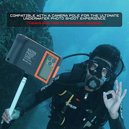 Punkcase Scuba Case Universal IPX8 Certified Waterproof Cover for Diving, Snorkelling & Snowboarding | Shutter Function | Turn Your Phone into The Ultimate Underwater Camera [Orange] 6