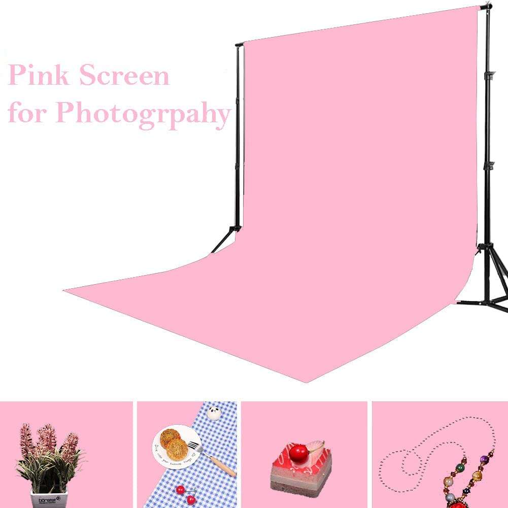 Giftmax Single Holder Umbrella Lighting Kit with Umbrella Studio Light with Backdrop Cloth Screen Photo Background Backdrop Stand Support System (Single Holder Kit + Pink Screen) 6