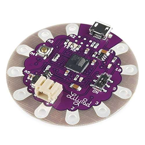 AMX3d Lilypad Development Main Board - The Silver Dollar Sized Arduino Compatible Designed for e-Textile and Wearable Projects– Power by Battery or USB Connector Cable. 1