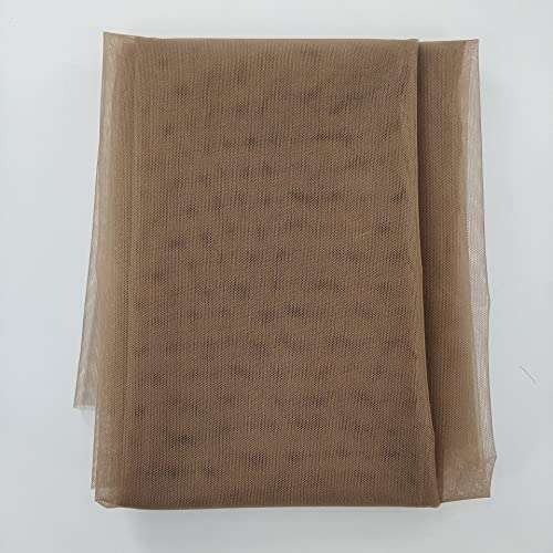 NIHE 1 yard of Swiss lace mesh, used for lace wig cap and wig making material or lace closed hair net ï¼Ë†Five colorsï¼â€° (Light brown) 2