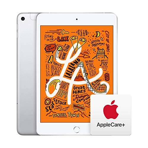 Apple iPad Mini (Wi-Fi + Cellular, 64GB) - Silver (Latest Model) with AppleCare+ Bundle