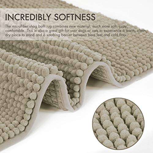 JTdiffer Bathroom Rug 20x32 inch Non Slip, Super Absorbent Bathroom Mat, Extra Soft Bath Mat and Quick Dry Chenille Bath Rugs Carpet for Tub, Shower, Bath Room, Bedroom, Kitchen, Sink (Pink) 5