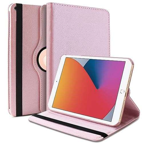 TGK Rotating Cover for iPad 8th Gen 10.2 inch (2020) Rose Gold 360 Degree Leather Stand Case 1