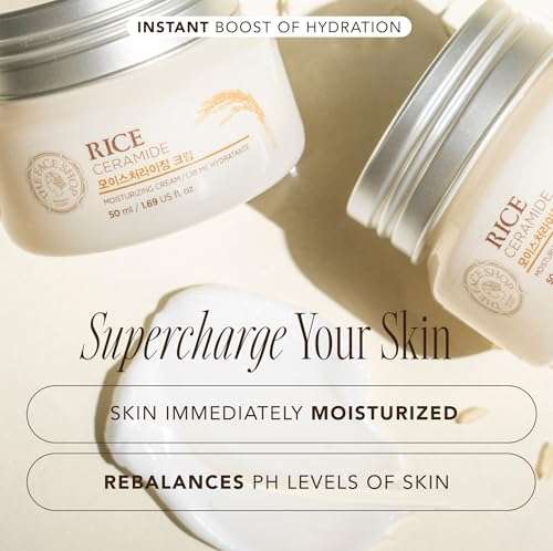 The Face Shop Rice & Ceramide Moisturizing Cream with Rice Extracts for Skin Brightening | Ceramide Moisturizer For Skin Barrier Repair | Paraben & Paraffins Free, Korean skin care products, 50ml 4