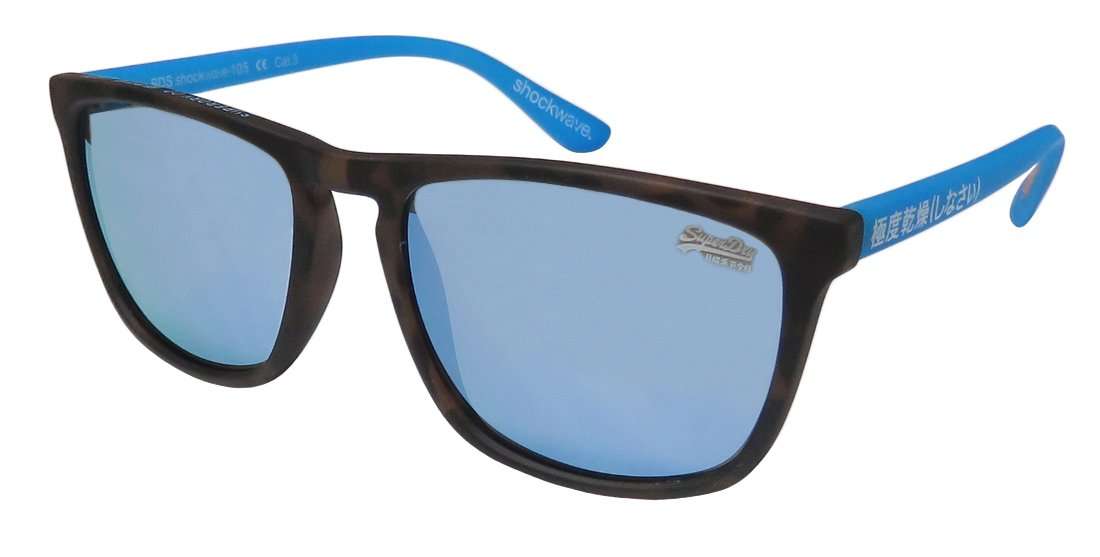 SUPERDRY Mirrored Square Unisex Sunglasses SHOCKWAVE 105 55 17 145 SUN |55| Blue Color Lens 1