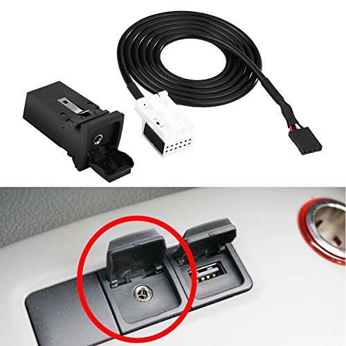 Keenso Audio USB Female AUX Adapter Cable, Premium ABS Plastic and Metal Car USB AUX Audio Cable Switch and Cable 4