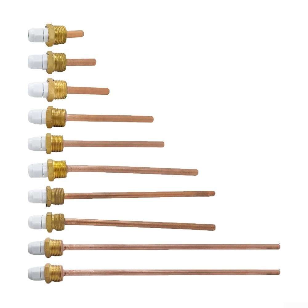 42-300mm Stainless Steel Thermowell 1/2 NPT Threads For Temperature Sensor, Temperature Sensor Housing 4-way Blind Pipe Stainless Steel Probe Water Tank Protection Housing Solar Accessories(100mm) 1