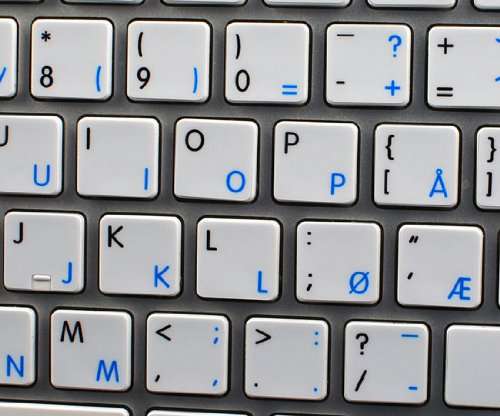MAC NS Norwegian - English Non-Transparent Keyboard Stickers White Background for Desktop, Laptop and Notebook 4