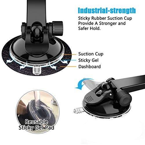 WixGear Magantic Mount, Universal Dashboard Curved Magnetic Phone Car Mount Holder for Cell Phones and Mini Tablets with Fast Swift-snap Technology, Magnetic Cell Phone Mount 5