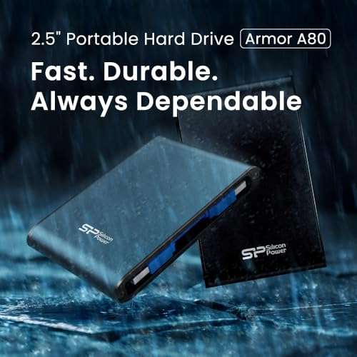 Silicon Power 1TB Rugged Portable External Hard Drive Armor A80, Waterproof USB 3.0 for PC, Mac, Xbox and PS4, Blue 5