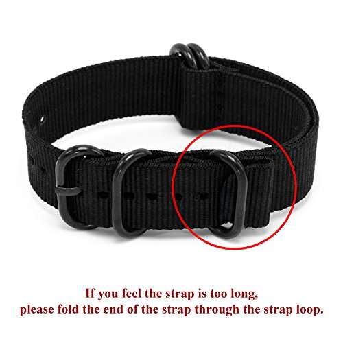 CIVO Heavy Duty G10 Zulu Military Watch Bands Premium Ballistic Nylon Watch Strap 5 White Rings with Stainless Steel Buckle 20mm 22mm 24mm … (Smoke Grey, 24mm) 6