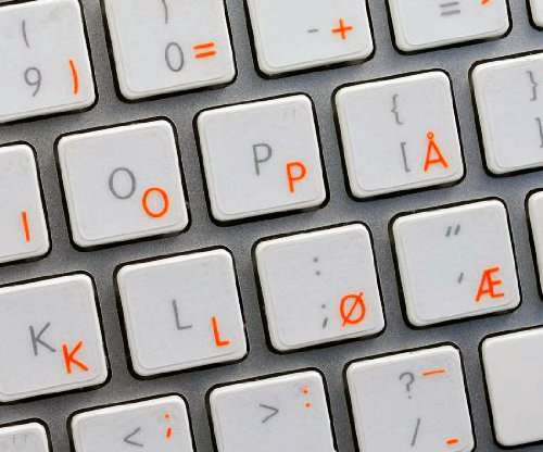 Apple Norwegian Sticker for Keyboard with Orange Lettering Transparent for Desktop, Laptop and Notebook 4
