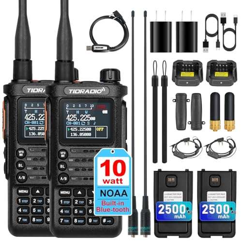 (2nd Gen) TIDRADIO TD-H8 10W HighPower Ham Radio Handheld,APP Programmable,Long Range Two Way Radio with 2500mAh Battery,Walkie Talkies Full Kit (2 Pack) 1