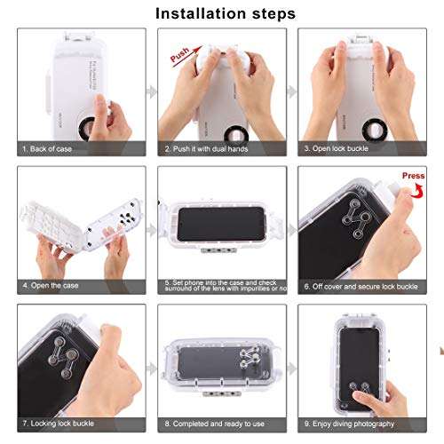 HAWEEL for Huawei P20 Diving Case, Professional [40m/130ft] Surfing Swimming Snorkeling Photo Video Waterproof Protective Case Underwater Housing for Huawei with Lanyard (P20, White) 5