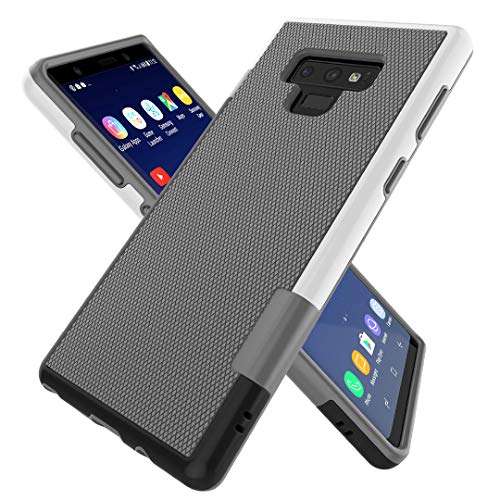 Samsung Galaxy Note 9 Case, Zectoo Ultra Slim 3 Color Hybrid Impact Anti-Slip Shockproof Soft TPU Hard PC Bumper Extra Front Raised Lip Case Cover for Samsung Galaxy Note 9 (6.4 inch) - Light Gray 1