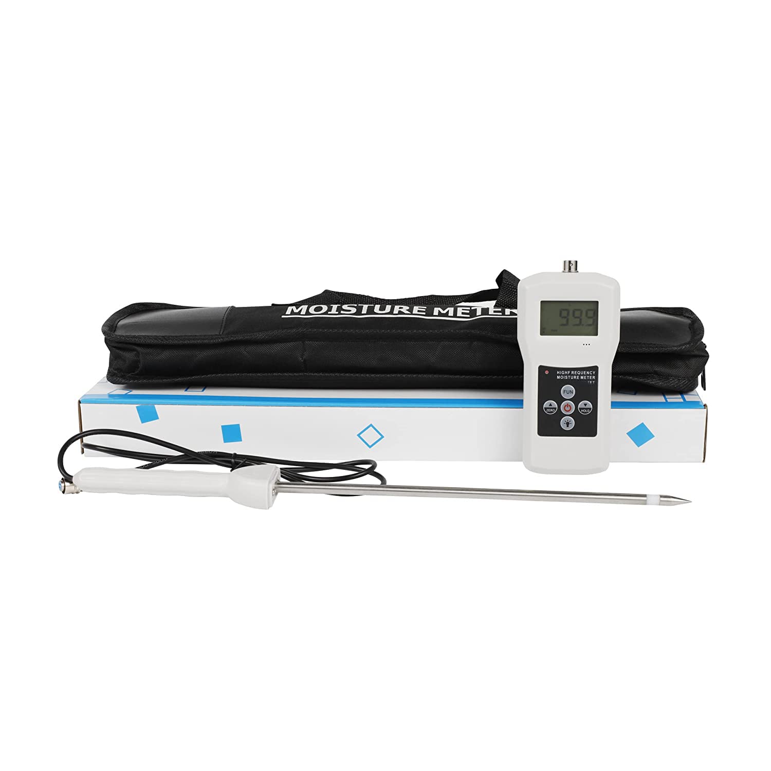 VTSYIQI High Frequency Portable Chemical Industry Moisture Meter with Range 0 to 60 Percent Sand Coal Powder Moisture Content Measuring with LCD Display 6