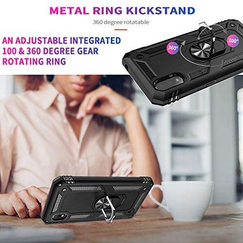 STARSHOP Compatible for Galaxy A20 Phone Case, Samsung A20 Phone Case, Ring Cover Blue 4