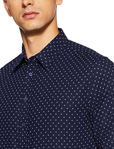 Alcott Men's Checkered Slim Fit Casual Shirt(H-212/729-6424-83DU_Navy_39) 2