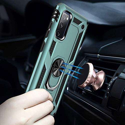 Qissy Case for Samsung Galaxy S20 Fe 5G Case Heavy Duty Kickstand PC Tough Hard Armor Phone Case for Samsung S20 Fe Case Protection 360 Ring Full Body Protective Back Cover for Samsung S20 Fe 6.5 6