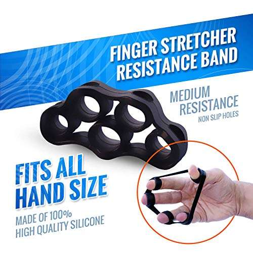 Hand Grip Strengthener (4 Pack) Forearm Exerciser Adjustable Resistance Hand Gripper, Finger Stretcher, Grip Ring and Finger Exerciser for Men and Women, Injury Recovery and Muscle Builder 6