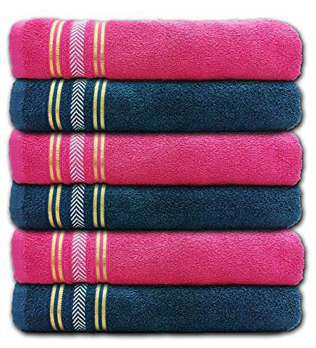 lch FASHION 100% Cotton 4 Piece Hand Towel Set, Gym Towel Set, Face Towel, Kiitchen Towel, Multipurpose Cleaning Cloth, Kitchen Napkin, Microfiber Cleaning Cloth Set of 4 (Pink & Sea Green) (4) 1